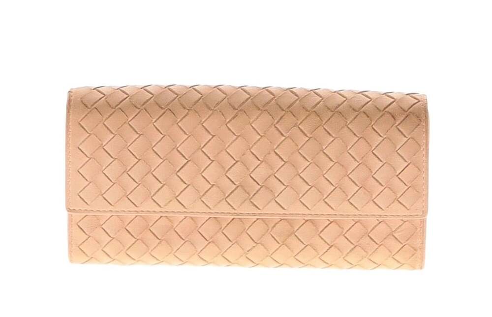Bottega Veneta Intrecciato Weave Continental Wallet Pink Leather